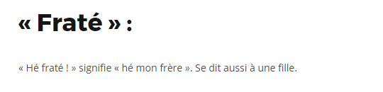 Bona nutizia : "fradé" hè passatu in a lingua francese