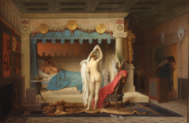 Le roi Candaule, (1859) Museo de Arte, Ponce, Porto Rico  Jean-Léon Gérome (1824-1904), à qui l'on doit aussi le tableau Phryné devant l'Aéropage (1861)