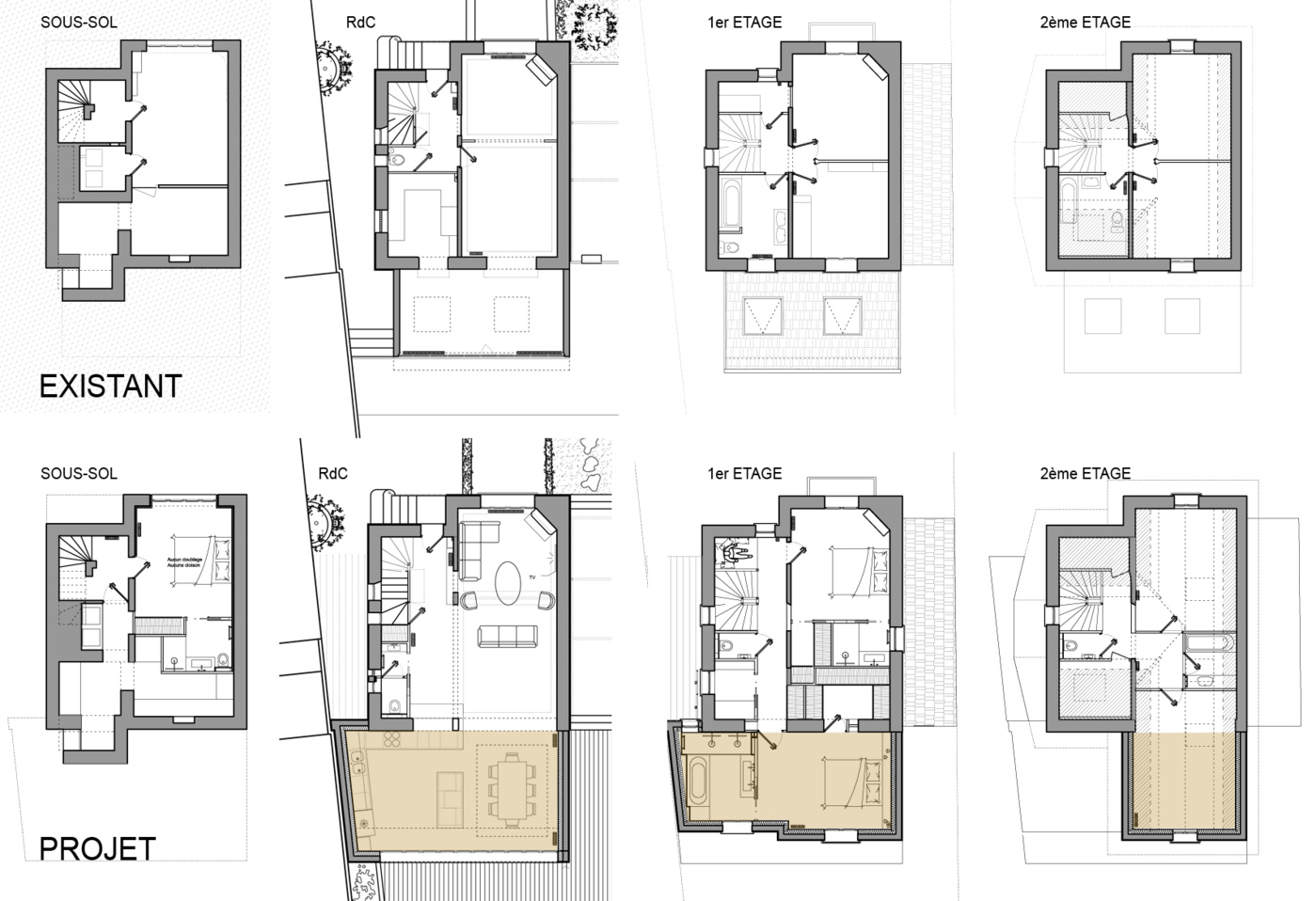 202 m² : Extension d'une meulière