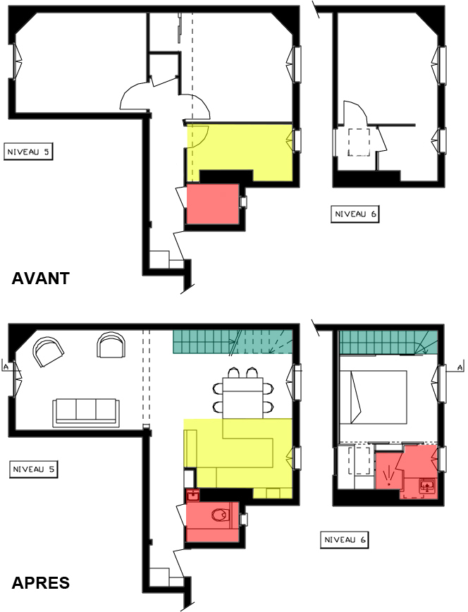 Création d'un duplex de 53 m²