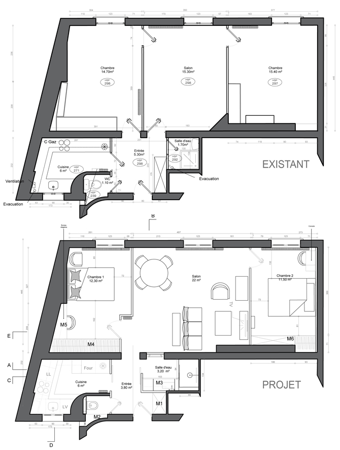 Rénovation d'un Haussmannien de 60 m²