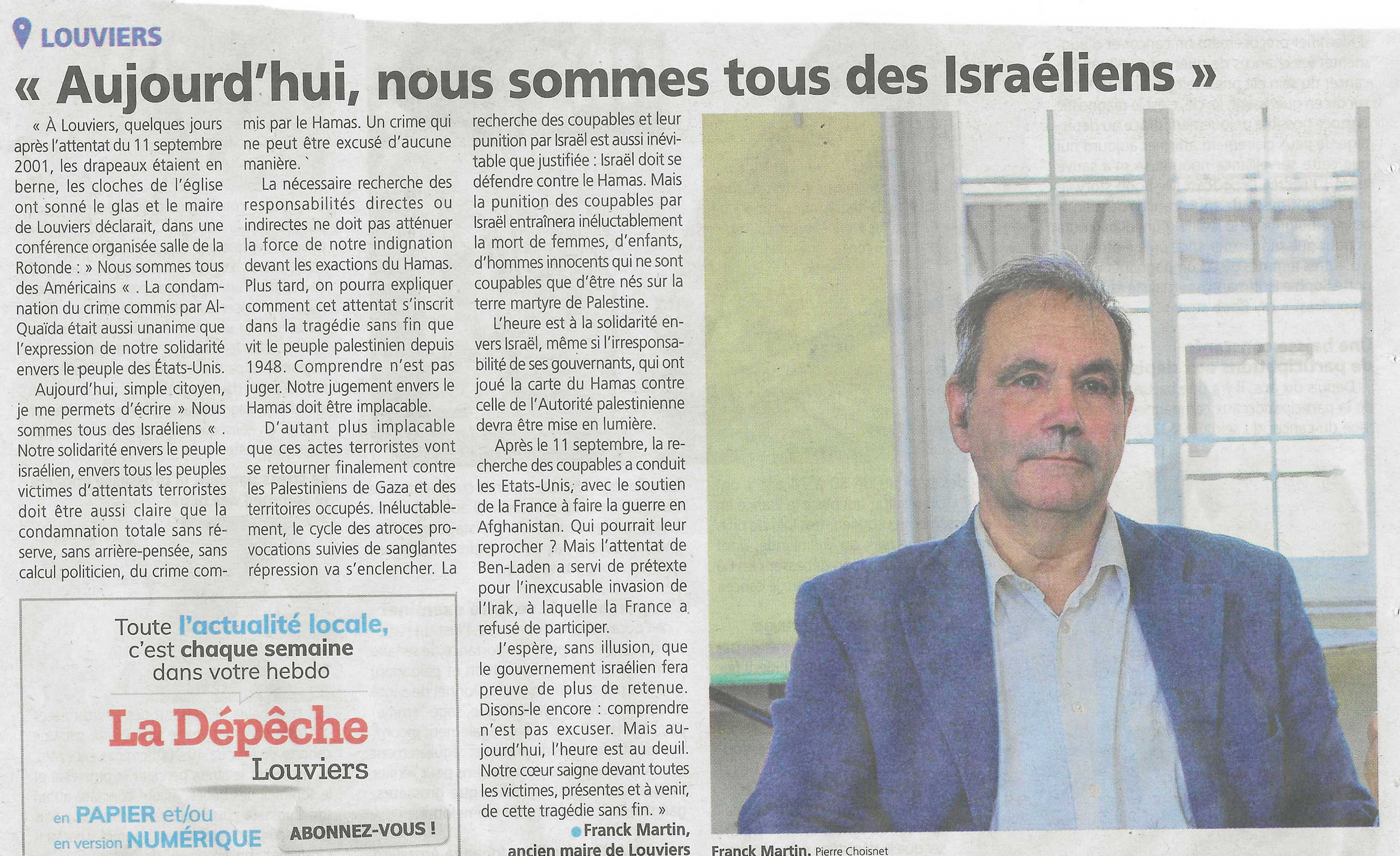 AUJOURD'HUI, NOUS SOMMES TOUS ISRAELIENS