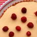 White chocolate tart with raspberries