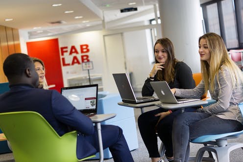 Etudiants à l'Ecole de Management Léonard de Vinci. Letitbe/EMLV