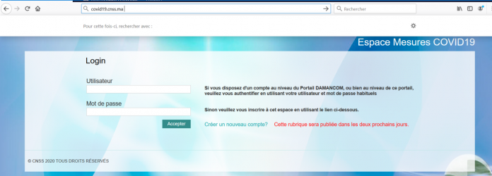 La CNSS déploie la version 2 du portail "covid19.cnss.ma"