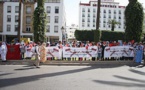 Manifestation devant le siège du Parlement en soutien au projet d'autonomie au Sahara et à la réforme constitutionnelle