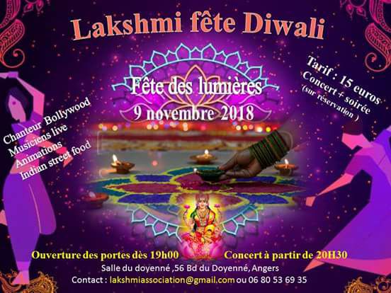 Diwali à Angers le 9 novembre