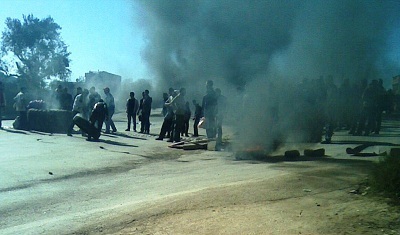 Barricades à Akbou (Photo DR)