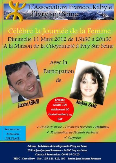 L’association franco-kabyle d’Ivry sur Seine célèbre la Journée de la femme