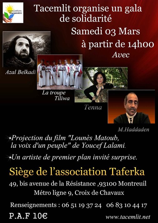 L'association Tacemlit organise un gala de solidarité à Paris