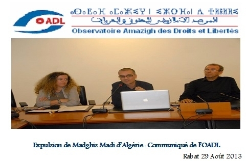 Expulsion de Madghis Madi d’Algérie : communiqué  de l’observatoire amazigh des droits et libertés