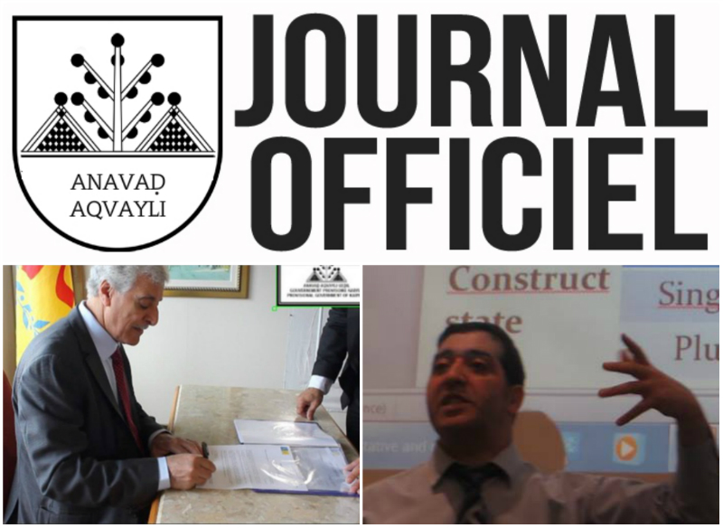 Le président de l'Anavad, Mas Ferhat Mehenni, paraphant les décrets à paraître au Journal officiel de l'Anavad (PH/SIWEL/D.ADDAR)