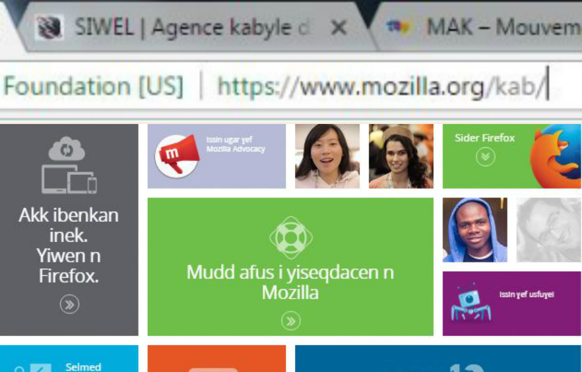 Mozilla en langue kabyle (PH/DR)