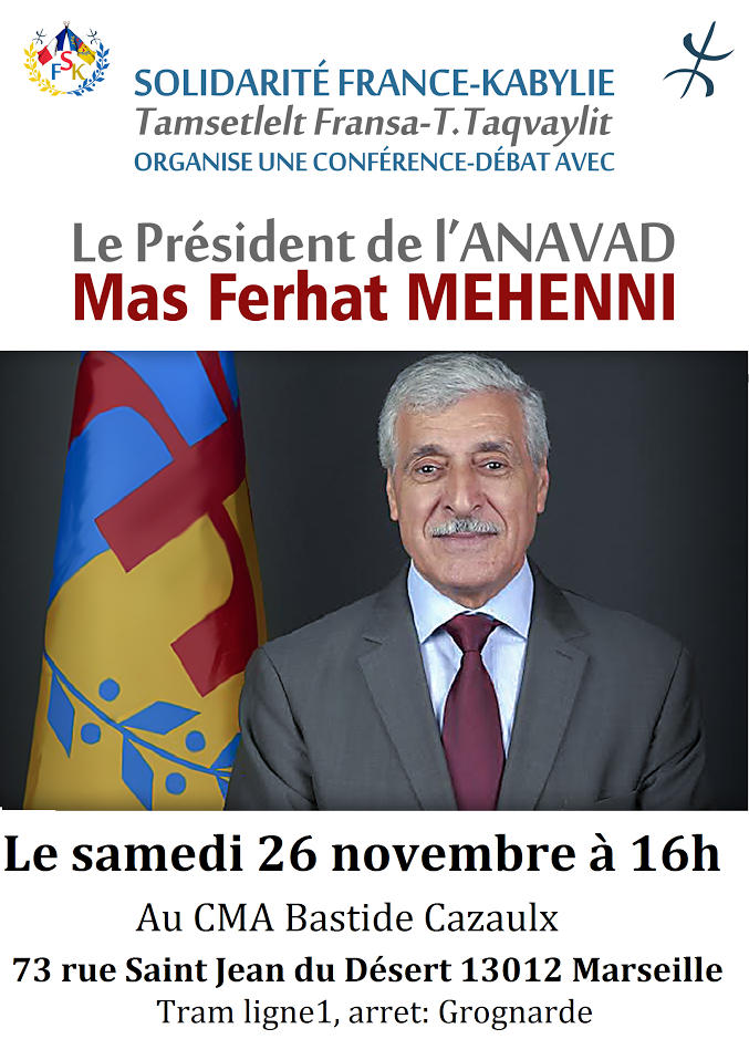 Conférence-débat du président de l’Anavad à Marseille le samedi 26 novembre