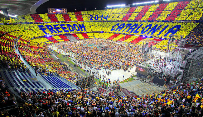 90.000 personnes au stade de “Camp Nou" scandent l'indépendance de la Catalogne, le 30/06/2013 (PH/DR)