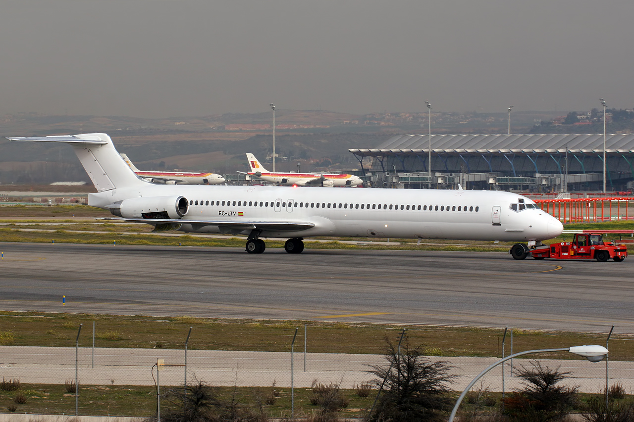 L'avion qui s'est écrasé, ici  l'avion accidenté : ici à l'aéroport de Madrid-Barajas le 25/01/2013 (PH/DR)