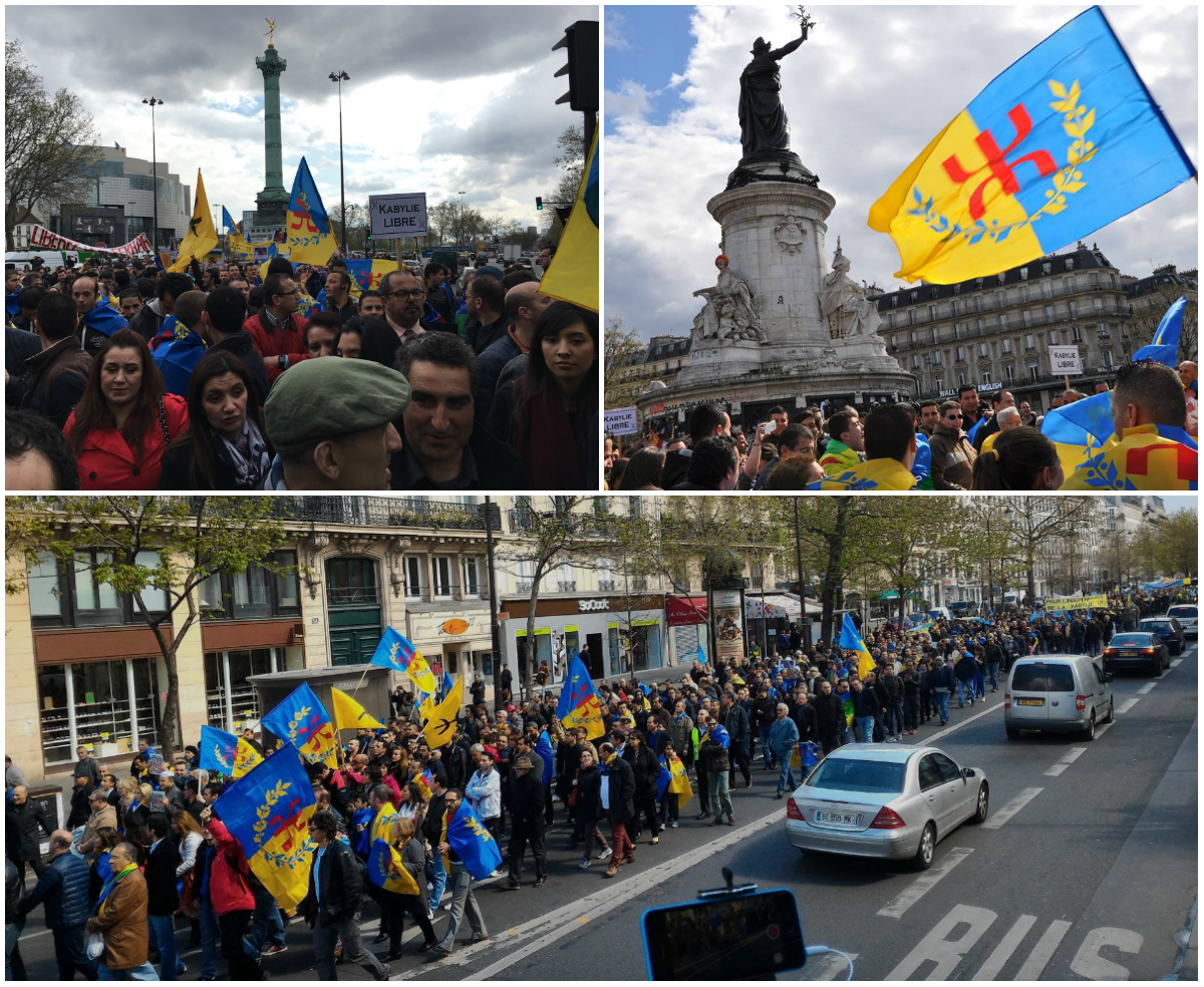 La diaspora kabyle a marché entre les places Bastille et République dimanche 17/04/2016 (PH/SIWEL)