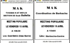 Le MAK organise deux meetings populaires ce vendredi  à Ssuq Ufella (10h30) et Ibarbacen (15h)