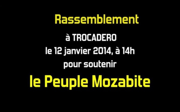 12 Janvier 2014 : Le Collectif des Amazighs en France appelle à un rassemblement de solidarité avec le peuple mozabite à Paris