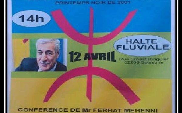 L’association Franco-Berbère Tilleli de Soissons organise le 12 avril une conférence avec M. Ferhat Mehenni  
