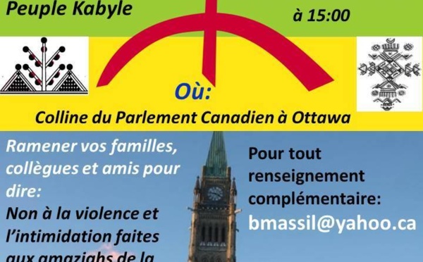 Rassemblement de Solidarité avec le Peuple Kabyle à la Colline du Parlement Canadien à Ottawa