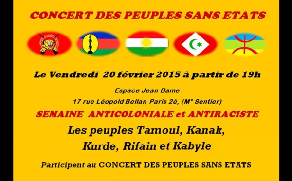 Concert des peuples sans Etats / Vendredi 20 Février à 19h