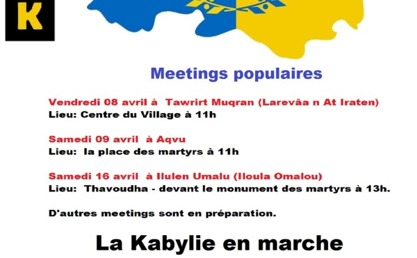 Préparation des marches du 20 Avril : Le MAK organise plusieurs meetings populaires