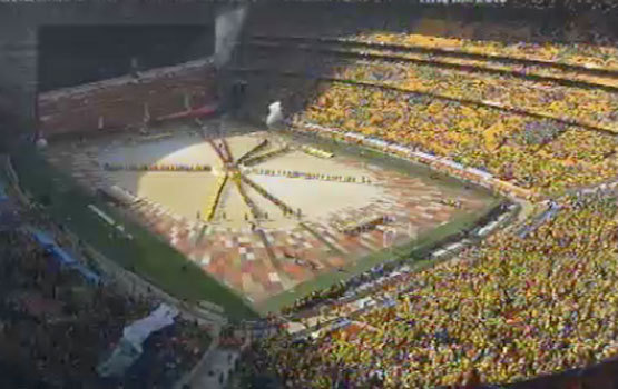 La cérémonie d'ouverture de la Coupe du monde 2010 a commencé